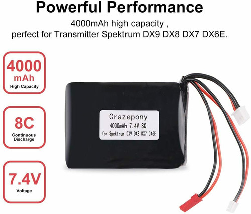 Crazepony 4000mah tx - 7.4v, 2s